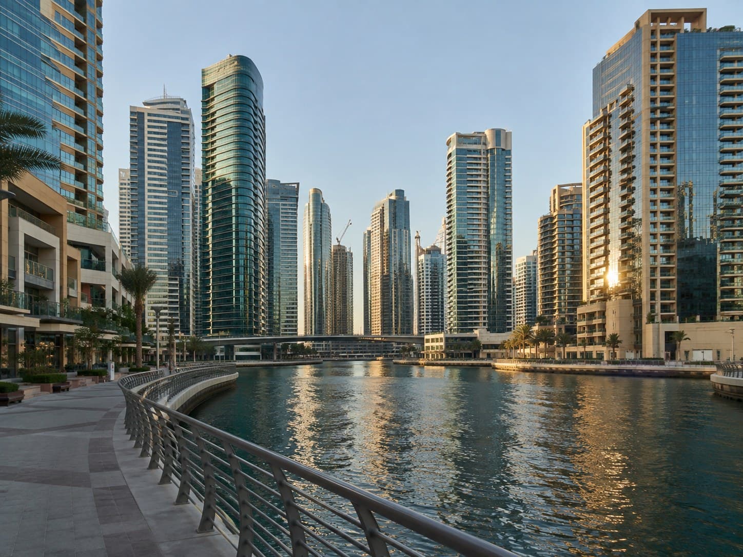 Canal-side towers in Business Bay