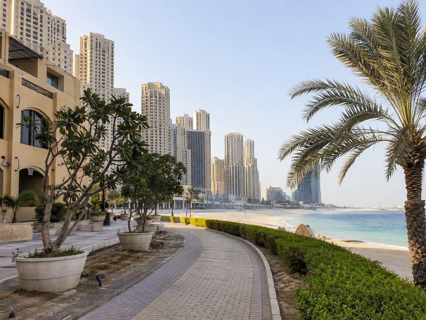 Beachside towers and the walk at Jumeirah Beach Residence